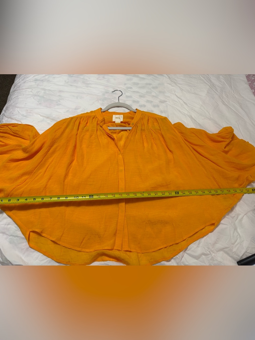 Anthropologie Maeve Bryn Batwing Blouse Button Down
SZ Small Gold Orange Yellow - Picture 10 of 10